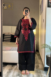Summer Cotton Embroidered Kurta Farshi 2 Piece Suit