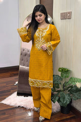 Muqaddas embroidered Summer Cotton 2PC Farshi Set