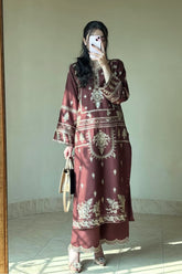 Libas Embroidery Premium Stone Linen 2PC Plazo Set