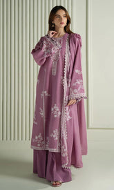 Cross Stitch Premium Lawn Unstitched Embroidered Suit with Khadi Net Dupatta