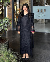 Premium Lawn Embroidered 3 Piece Suit with Khadi Net Dupatta