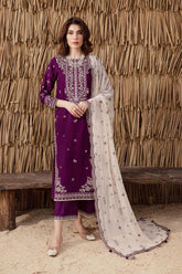 Batik Premium Lawn Sequence Embroidered 3 Piece Suit