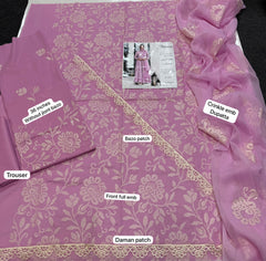 Laam Premium Lawn Unstitched Embroidered Suit with Khadi Net Dupatta