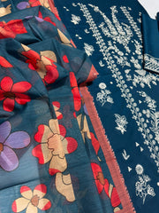 Mahnur 543 Airjet Lawn Heavy Embroidered 3 Piece Suit with Digital Print Dupatta