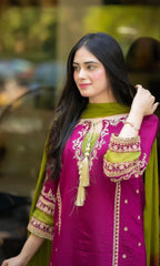 OMAL Lawn Cotton Heavy Embroidered 3 Piece Suit with Digital Bamber Dupatta