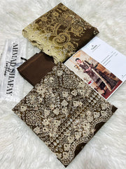 Noura by Ahmed Shafay Platinum Lawn Embroidered 3 Piece Suit