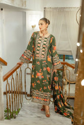 Shamoze Silk Embroidered Long Length 3 Piece Suit