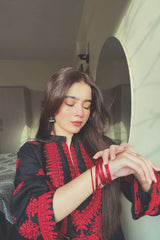 Premium Stone Linen Embroidered Long Shirt & Trouser Set