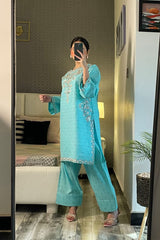 Summer Cotton Embroidered Kurta Farshi 2 Piece Suit