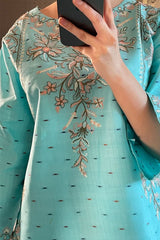 Summer Cotton Embroidered Kurta Farshi 2 Piece Suit