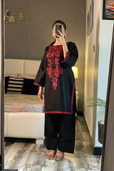 Summer Cotton Embroidered Kurta Farshi 2 Piece Suit
