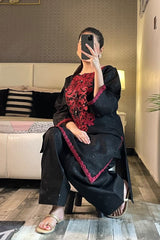 Summer Cotton Embroidered Kurta Farshi 2 Piece Suit