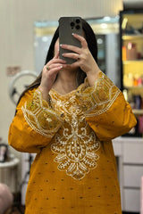 Muqaddas embroidered Summer Cotton 2PC Farshi Set