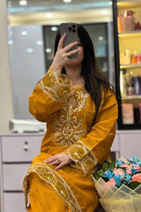 Muqaddas embroidered Summer Cotton 2PC Farshi Set