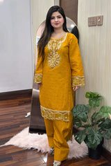 Muqaddas embroidered Summer Cotton 2PC Farshi Set