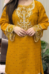 Muqaddas embroidered Summer Cotton 2PC Farshi Set