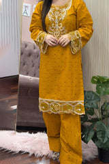 Muqaddas embroidered Summer Cotton 2PC Farshi Set