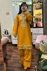 Muqaddas embroidered Summer Cotton 2PC Farshi Set