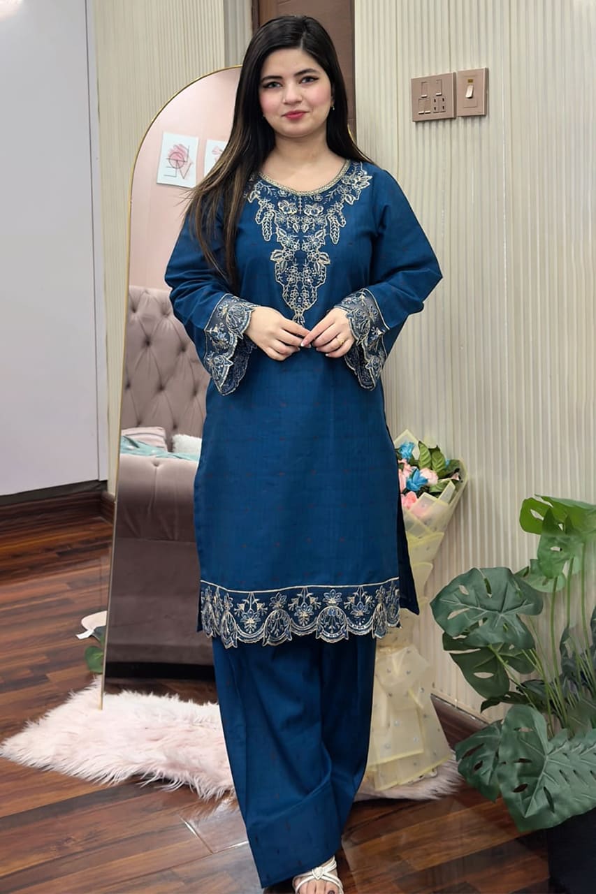 Embroidered Summer Cotton 2PC Farshi Suit
