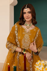 Stone Linen Sequence Embroidered 3PC Farshi Suit
