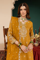 Stone Linen Sequence Embroidered 3PC Farshi Suit