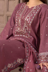 Stone Linen Sequin Embroidered Long Shirt Suit 3 Piece