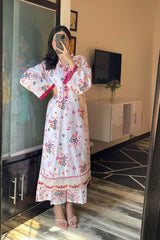 Premium Linen Embroidered Long Shirt with Trouser – 2 Piece