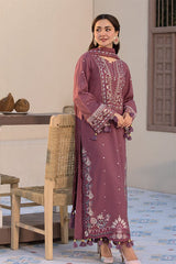 Stone Linen Sequin Embroidered Long Shirt Suit 3 Piece