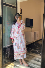 Premium Linen Embroidered Long Shirt with Trouser – 2 Piece