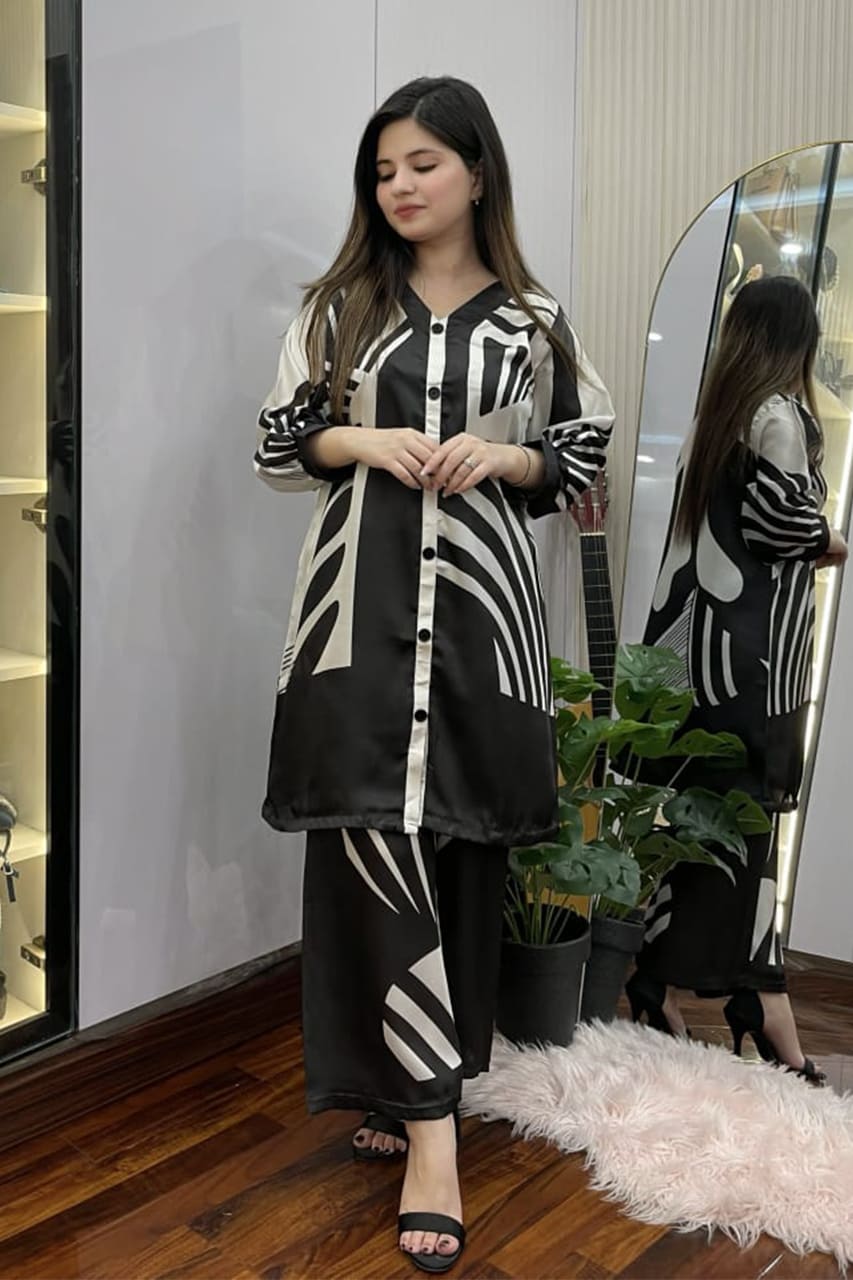 Shamooze Silk Stitched Shirt with Trouser – 2 Piece