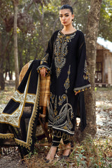 Stone Linen Long Length 3 Piece Suit with Digital Shawl
