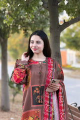 Jacquard Viscose Digital Printed 3 Piece Winter Suit