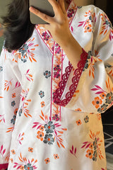 Premium Linen Embroidered Long Shirt with Trouser – 2 Piece