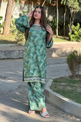 Premium Linen Embroidered Short Shirt with Farshi Salwar – 2 Piece