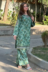 Premium Linen Embroidered Short Shirt with Farshi Salwar – 2 Piece