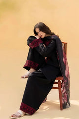 Premium Linen Royal Embroidered Shirt with Embroidered Trouser & Digital Dupatta – 3 Piece