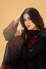 Premium Linen Royal Embroidered Shirt with Embroidered Trouser & Digital Dupatta – 3 Piece