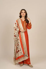 Premium Linen Embroidered 3 Piece Suit