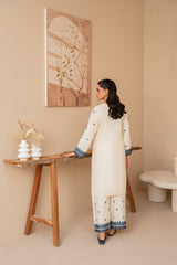 Premium Stone Linen Winter Embroidered Shirt with Embroidered Plazo – 2 Piece