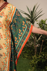 Shamooze Silk Winter Digital Kaftan with Trouser – 2 Piece