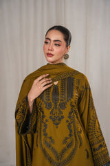 Dhanak Embroidered Long Length 3 Piece Suit