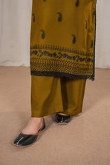 Dhanak Embroidered Long Length 3 Piece Suit