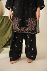 Stone Linen Sequence Embroidered Shirt Farshi 3 Piece Suit