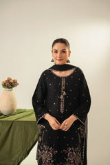 Stone Linen Sequence Embroidered Shirt Farshi 3 Piece Suit