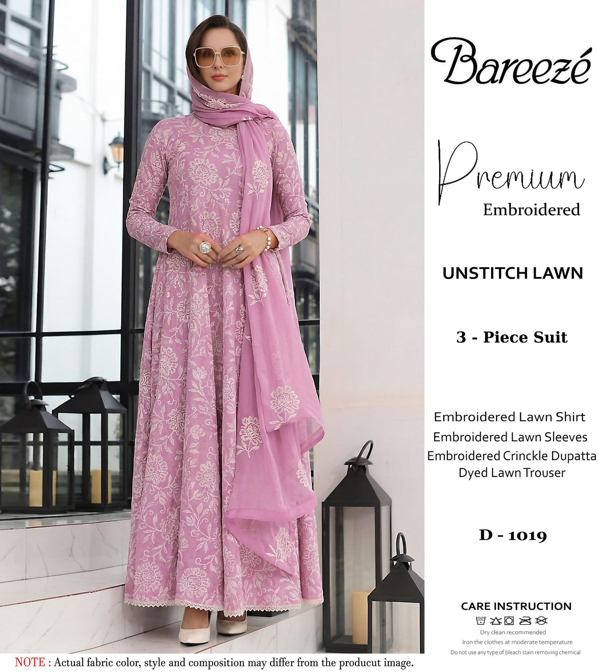 Laam Premium Lawn Unstitched Embroidered Suit with Khadi Net Dupatta