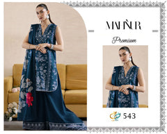 Mahnur 543 Airjet Lawn Heavy Embroidered 3 Piece Suit with Digital Print Dupatta