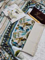 Bin Naeem Premium Printed Lawn 3 Piece Unstitched Suit