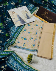 Bin Naeem Premium Printed Lawn 3 Piece Unstitched Suit
