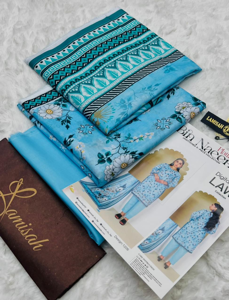 Bin Naeem Premium Printed Lawn 3 Piece Unstitched Suit