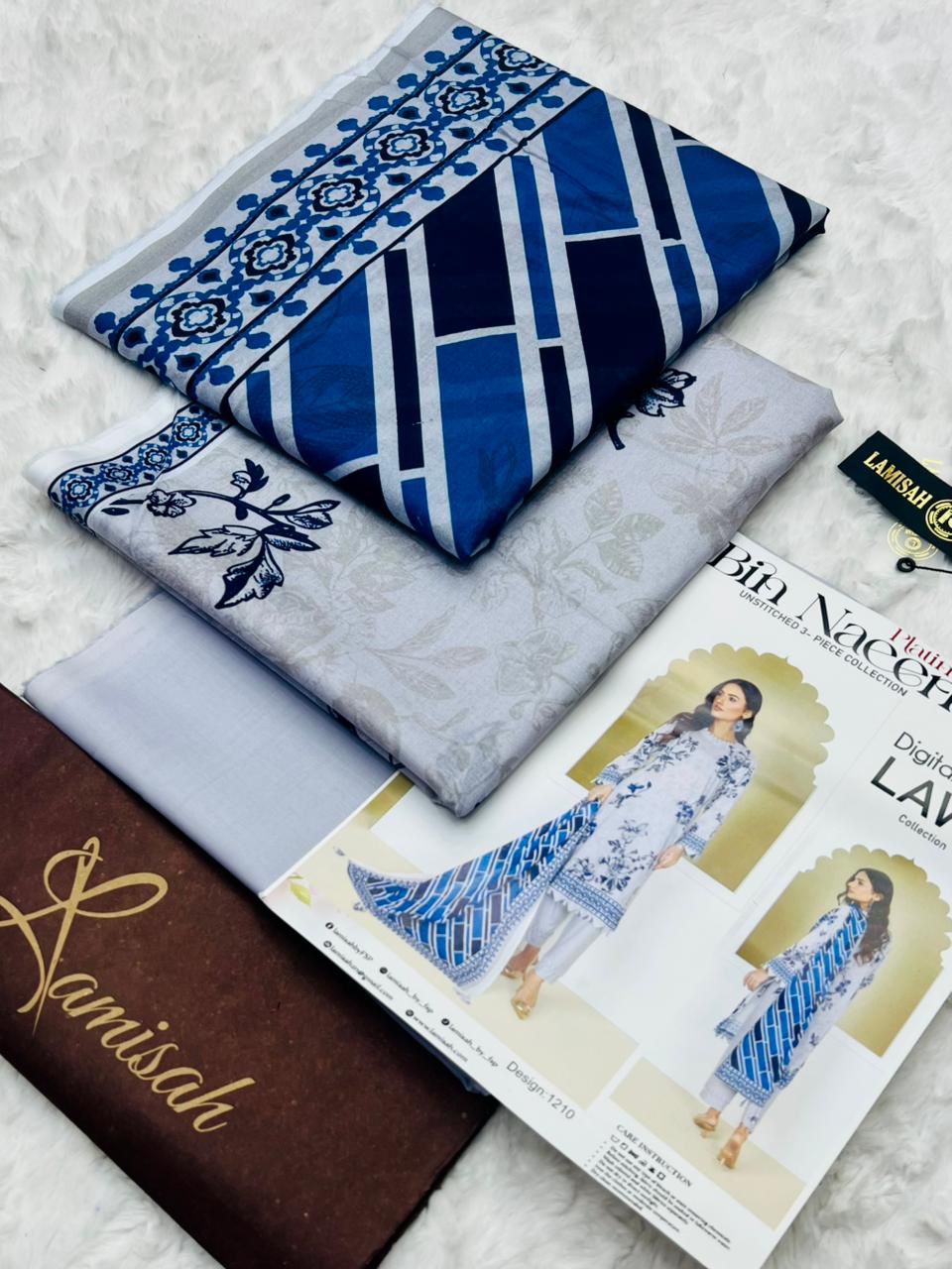 Bin Naeem Premium Printed Lawn 3 Piece Unstitched Suit